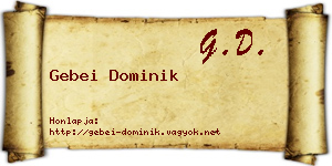 Gebei Dominik névjegykártya